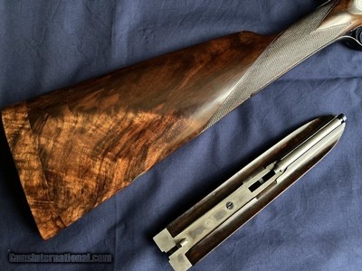 William Palmer Jones 12 Bore Back Action Sidelock Ejector with 30” Nitro Damascus Barrels – Highly Figured French Walnut - Image 9 of 13