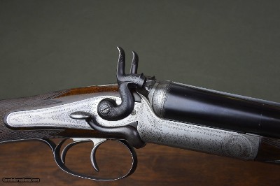 Stephen Grant 16 Bore Back Action Hammergun with 29-1/2” Nitro Steel 2-3/4” Barrels and Sidelever Opening – No. 3 of a Trio