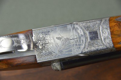 Ferlib Boxlock Ejector 12 Gauge Game Gun – Game Scene Engraved by Bregoli - Image 3 of 12