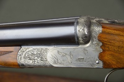 Ferlib Boxlock Ejector 12 Gauge Game Gun – Game Scene Engraved by Bregoli - Image 5 of 12