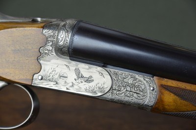Ferlib Boxlock Ejector 12 Gauge Game Gun – Game Scene Engraved by Bregoli