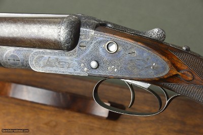 W&C Scott The Premier Gun 12 Bore Sidelock Ejector with Fabulous 14 Game Bird Engraving and 30” Highly Figured Damascus Barrels