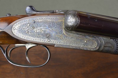 P. Arrizabalaga Diana Grade 12 Gauge Self-Opening Sidelock Ejector with Extensive Engraving and Case Coloring – Colombaire Pigeon and Driven Game Gun - Image 5 of 13