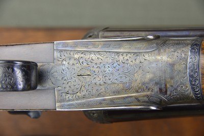 P. Arrizabalaga Diana Grade 12 Gauge Self-Opening Sidelock Ejector with Extensive Engraving and Case Coloring – Colombaire Pigeon and Driven Game Gun - Image 3 of 13