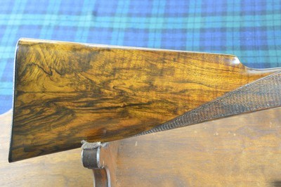 James MacNaughton & Sons 12 Bore “Edinburgh Gun” Skeleton Action with Long Lever Cocking Top Lever and 30” Highly Figured Damascus Barrels - Image 7 of 15