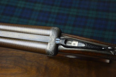 James MacNaughton & Sons 12 Bore “Edinburgh Gun” Skeleton Action with Long Lever Cocking Top Lever and 30” Highly Figured Damascus Barrels - Image 5 of 15