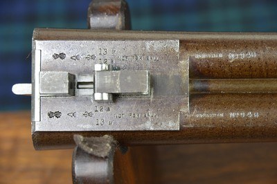 James MacNaughton & Sons 12 Bore “Edinburgh Gun” Skeleton Action with Long Lever Cocking Top Lever and 30” Highly Figured Damascus Barrels - Image 15 of 15