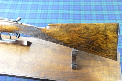 James MacNaughton & Sons 12 Bore “Edinburgh Gun” Skeleton Action with Long Lever Cocking Top Lever and 30” Highly Figured Damascus Barrels - Image 8 of 15