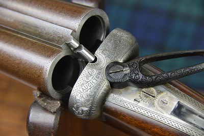 James MacNaughton & Sons 12 Bore “Edinburgh Gun” Skeleton Action with Long Lever Cocking Top Lever and 30” Highly Figured Damascus Barrels