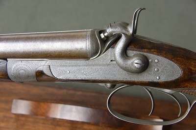 A. Lancaster 20 Bore Bar-in-Wood Hammergun with 30” Nitro Damascus Barrels and Sidelever Opener – No. 1 of a Pair - Image 5 of 15