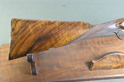 A. Lancaster 20 Bore Bar-in-Wood Hammergun with 30” Nitro Damascus Barrels and Sidelever Opener – No. 1 of a Pair - Image 9 of 15