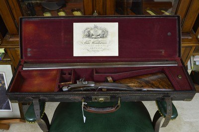 A. Lancaster 20 Bore Bar-in-Wood Hammergun with 30” Nitro Damascus Barrels and Sidelever Opener – No. 1 of a Pair - Image 6 of 15