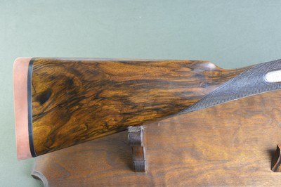 Boss & Co. 12 Bore Back Action Hammergun with 30” Nitro Damascus 2-3/4” Barrels and Sidelever Opening - Image 7 of 15