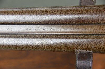 Boss & Co. 12 Bore Back Action Hammergun with 30” Nitro Damascus 2-3/4” Barrels and Sidelever Opening - Image 12 of 15