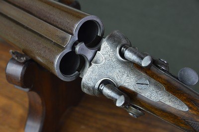 Boss & Co. 12 Bore Back Action Hammergun with 30” Nitro Damascus 2-3/4” Barrels and Sidelever Opening - Image 2 of 15