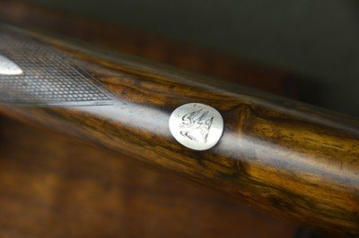 Boss & Co. 12 Bore Back Action Hammergun with 30” Nitro Damascus 2-3/4” Barrels and Sidelever Opening - Image 11 of 15