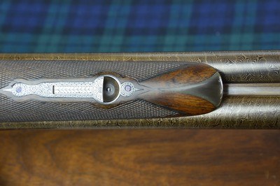 Charles Osborne Boxlock Ejector with 30” Very Highly Figured Nitro Damascus Barrels - Image 10 of 13