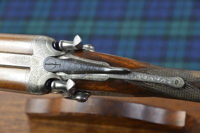 John Dickson & Son 20 Bore Bar Action Hammergun with 30” Nitro Damascus Barrels – 2-3/4” - Image 8 of 14