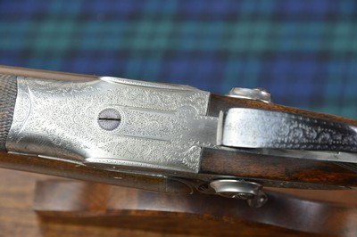 John Dickson & Son 20 Bore Bar Action Hammergun with 30” Nitro Damascus Barrels – 2-3/4” - Image 7 of 14