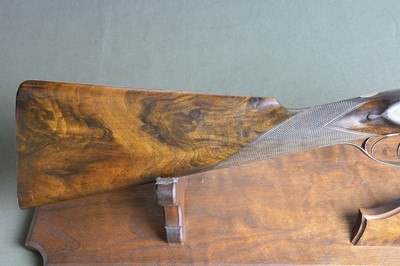 John Blanch Barlock 12 Bore Hammergun with 30” Nitro Damascus Barrels 2-3/4” and Beautiful French Walnut Stock - Image 8 of 13