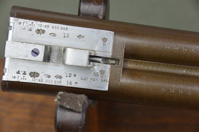 J. Blanch & Son 12 Bore Back Action Hammergun with Sidelever Opening and Nitro Damascus Barrels - Image 12 of 12
