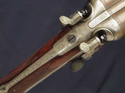 J. Blanch & Son 12 Bore Back Action Hammergun with Sidelever Opening and Nitro Damascus Barrels - Image 2 of 12
