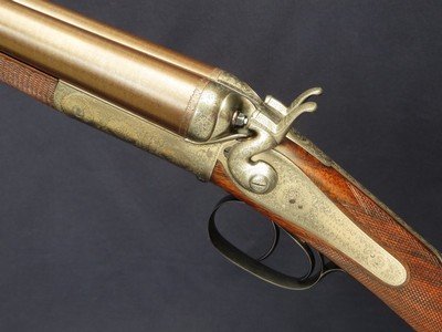 J. Blanch & Son 12 Bore Back Action Hammergun with Sidelever Opening and Nitro Damascus Barrels - Image 4 of 12