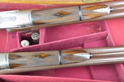PAIR – Stephen Grant & Son 12 Bore Sidelock Ejectors with 30” Very Highly Figured Nitro Damascus Barrels and Highly Figured French Walnut - Image 6 of 12