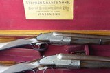 PAIR – Stephen Grant & Son 12 Bore Sidelock Ejectors with 30” Very Highly Figured Nitro Damascus Barrels and Highly Figured French Walnut - Image 8 of 12