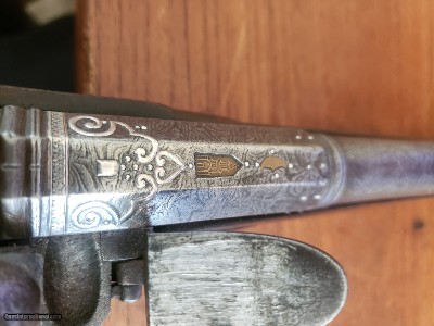 Antique .60 cal Dusseau Flintlock Damascus Barrel Pistol