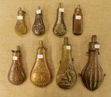 Lot of 8 Powder Flasks - 1 of 2