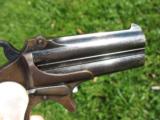 Antique Remington O/U Derringer Type 3. Nice Blue. Real Pearl Grips. Nice Bores. Excellent Hinges. - 5 of 12
