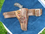 Excellent Fancy Maker Marked Belt And Holster For The Colt 1877 DA Sheriffs Model I have Listed With 4 1/2" Barrel.. - 1 of 13