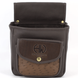 Leather pouch, Leather shell pouch, Leather Shell Holder With Ostrich - 2 of 2