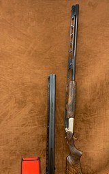 PERAZZI TRAP/ All Clay Sport COMBO, 3 NOTCHES, 12GA 34" UNSINGLE & 31 1/2" O/U, Pristine, CASED - 1 of 5