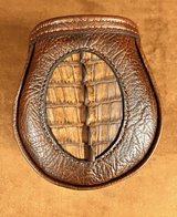 ALL AMERICAN STYLE AZTEC BROWN SHRUNKEN BULL WIT FULL NILE CROCODILE FRONT UPGRADE POUCH - 3 of 4