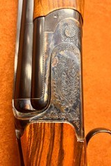 Perazzi MX8 Sporter 32" Lusso engraved grade 4+ wood upgrade with Spectacular Case Color upgrade! Full set of briley flush and extended chokes - 4 of 13