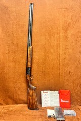 Perazzi MX8 Sporter 32" Lusso engraved grade 4+ wood upgrade with Spectacular Case Color upgrade! Full set of briley flush and extended chokes - 1 of 13