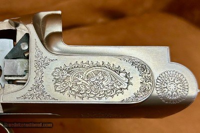 Perazzi MX8 Lusso Engraved Receiver / Trigger and Iron Full Nickel Upgrade - Image 4 of 11