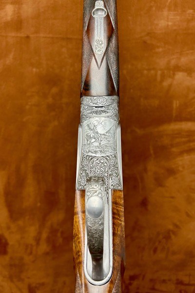 Perazzi Custom Grade Western Indian Theme Sideplates MX8 12GA 29.5