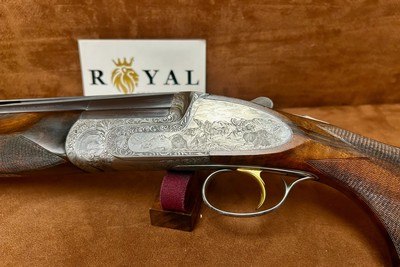 Perazzi Custom Grade Western Indian Theme Sideplates MX8 12GA 29.5