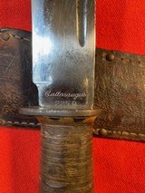 WWII Cattaraugus 225Q Quartermaster Knife, Personalized Leather Sheath. - 3 of 14
