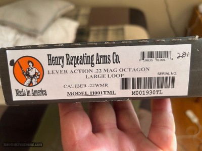 Henry Frontier 22WMR Large Loop 20.5" Octagon Barrel - NIB