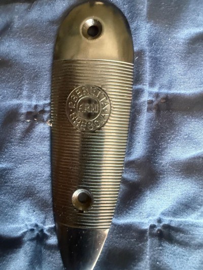 Early Beretta Metal 12Gauge Shotgun Buttplate - Excellent Condition