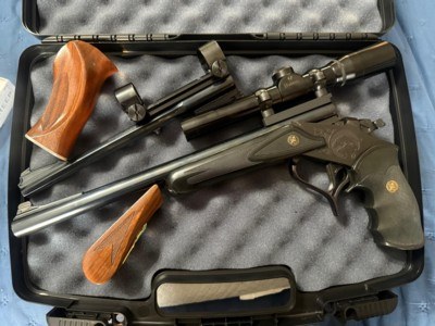 Thompson Center Contender .44 Mag & .222 Cal Dual Barrel Pistol w/Buris 4X Scope- Excellent Condition