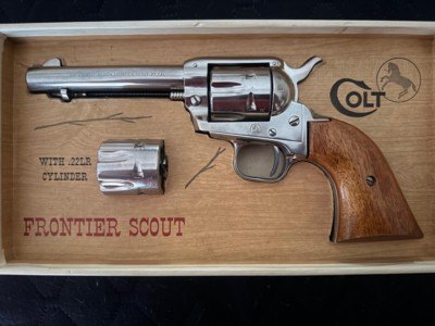 1966 Colt Frontier Scott 22Lr/22mag Revolver - Nickel 4 3/4" Barrel LNIB
