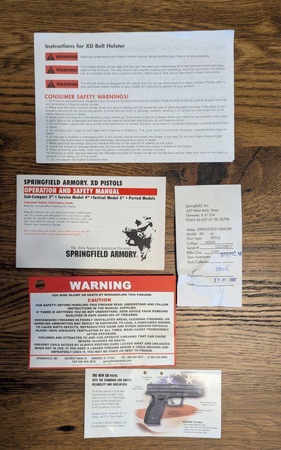Springfield Armory XD40 Subcompact .40S&W - Image 6 of 6
