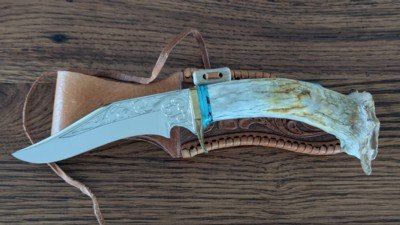 Custom Handmade Western Knife and Sheath - Image 8 of 10