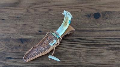 Custom Handmade Western Knife and Sheath - Image 4 of 10