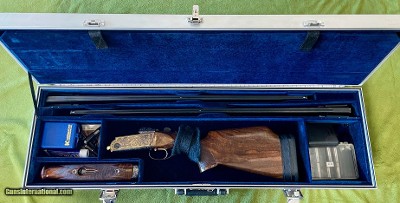 Krieghoff K-80, Gold Super Scroll, 32” 12ga plus 30” carrier with all sub gauge tubes